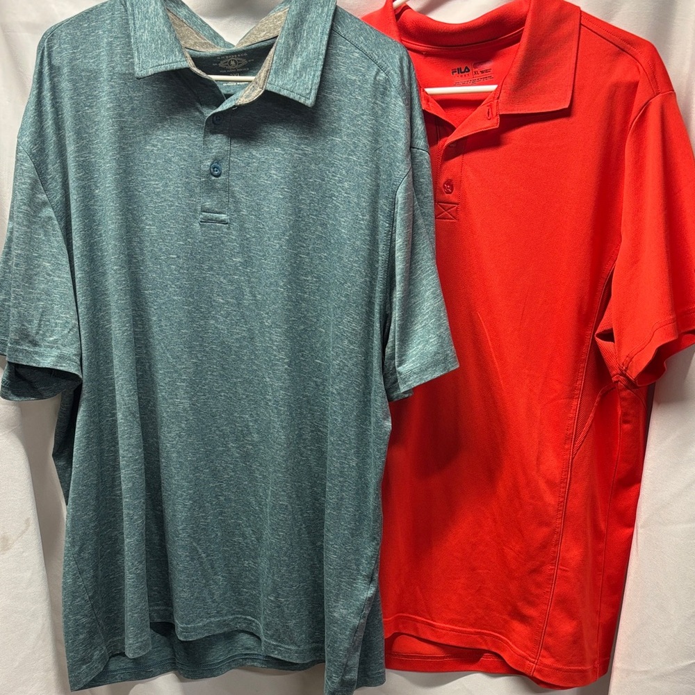 ⛳️Fila & Bass Men's Polo Shirt Duo - Teal and deep Coral